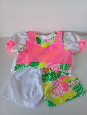 Vintage Doll Unbranded Outfit Shirt And Shorts Pink Multicolor Toy Collectible